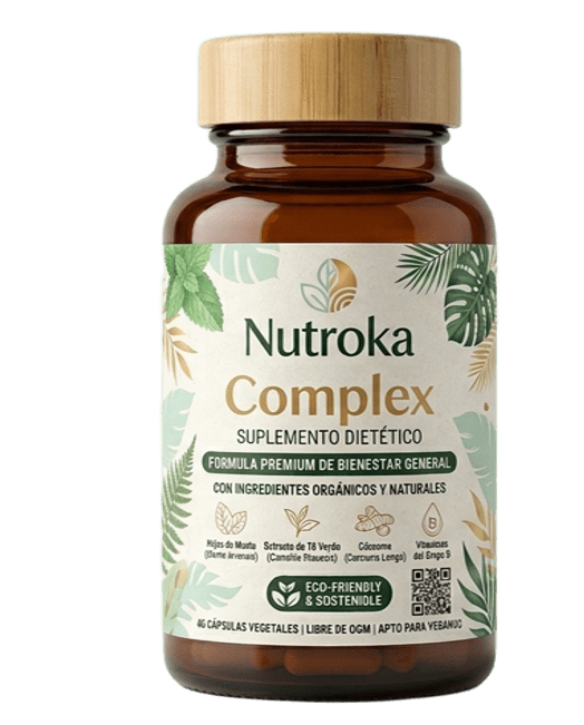 Nutroka Complex — complemento alimenticio natural en frasco, ingredientes orgánicos